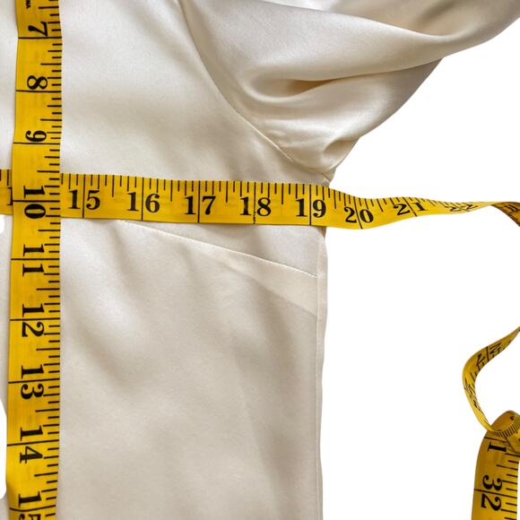 J.CREW COLLECTION CREAM SILK BLOUSE WITH TIE NECK WOMEN SIZE SMALL - Picture 9 of 14